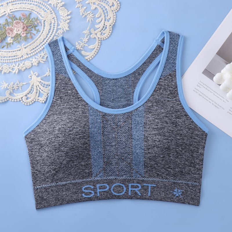 Női vezeték nélküli sportmelltartó racerback, jóga felső, lélegző nylon