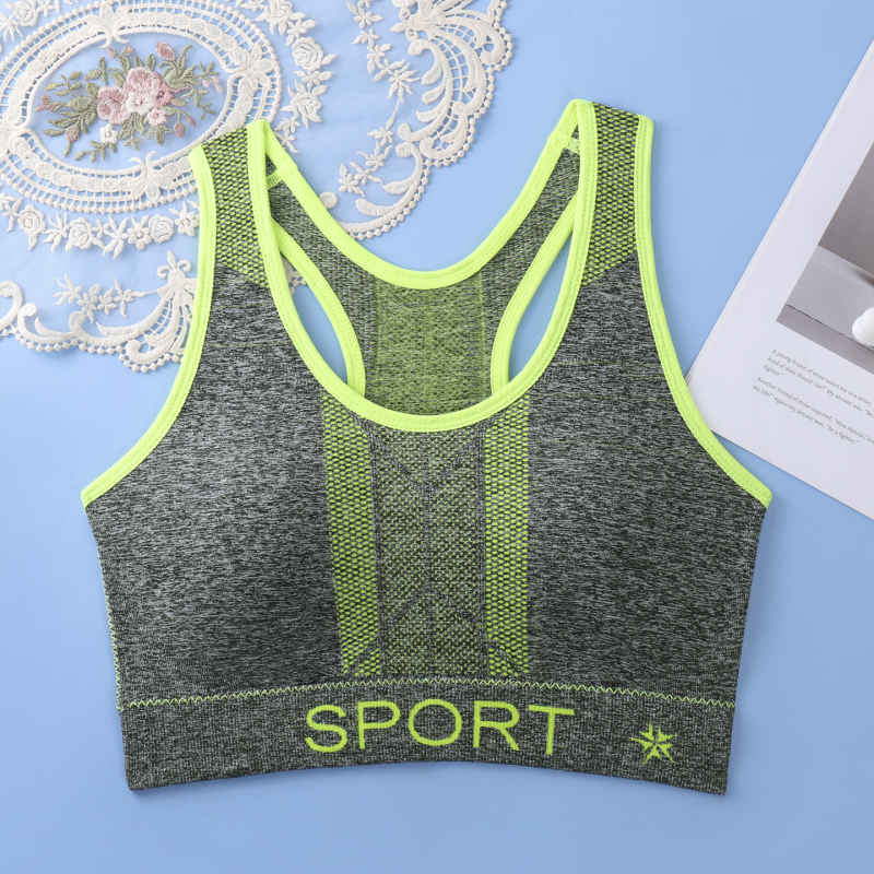 Női vezeték nélküli sportmelltartó racerback, jóga felső, lélegző nylon