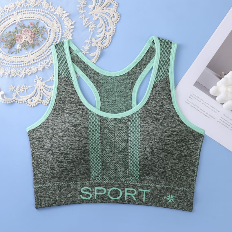 Női vezeték nélküli sportmelltartó racerback, jóga felső, lélegző nylon