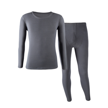Set termic pentru bărbați, cu fleece pe ambele fețe, gros pentru iarnă, top cu mânecă lungă și pantaloni, fără cusături