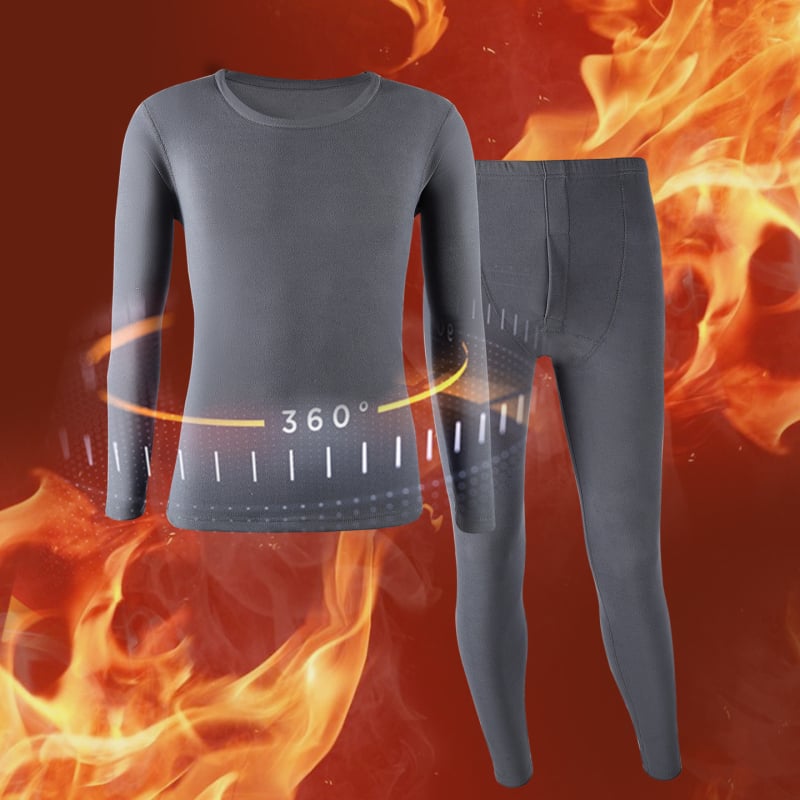 Set termic pentru bărbați, cu fleece pe ambele fețe, gros pentru iarnă, top cu mânecă lungă și pantaloni, fără cusături