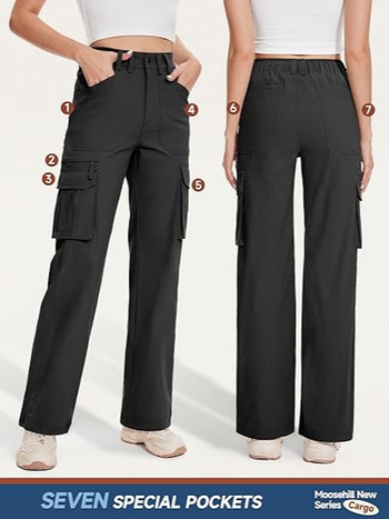 Ženske casual hlače ravnog kroja, jedne boje, opuštenog krojenja, cargo stil rada