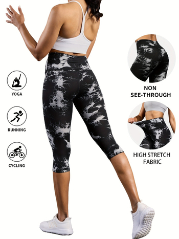 C 11274 Pantaloni de yoga talie înaltă, tie-dye
