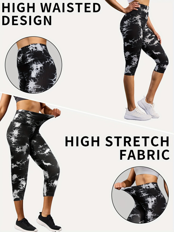 C 11274 Pantaloni de yoga talie înaltă, tie-dye