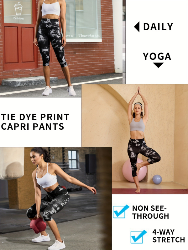 C 11274 Pantaloni de yoga talie înaltă, tie-dye