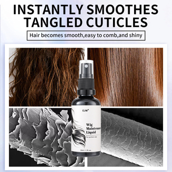 Špeciálny ošetrovací roztok pre syntetické parochne: šampón, sprej na parochne, výživa vlasov, anti-frizz pre suché vlasy, 50 ml