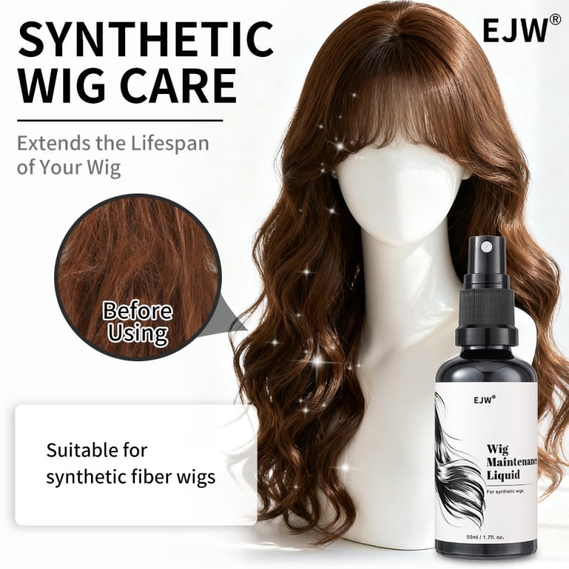 Špeciálny ošetrovací roztok pre syntetické parochne: šampón, sprej na parochne, výživa vlasov, anti-frizz pre suché vlasy, 50 ml