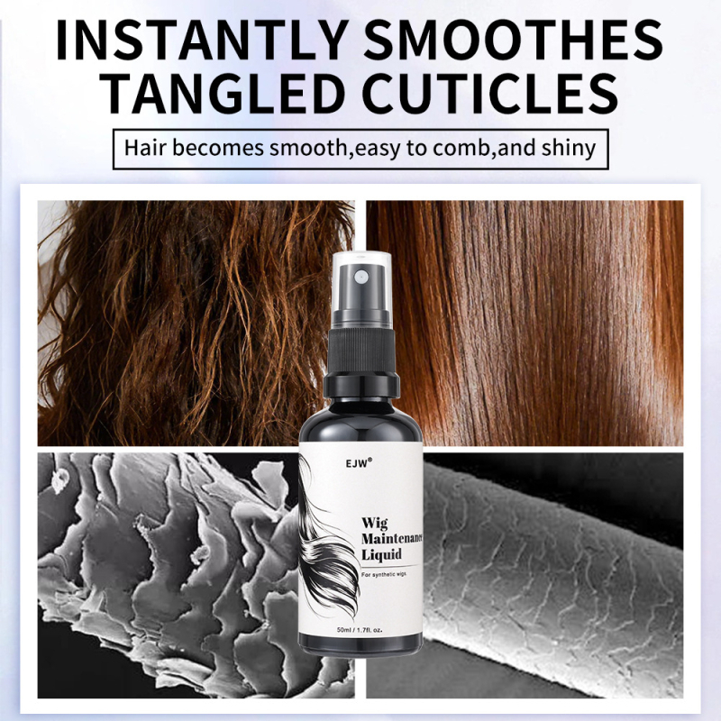 Špeciálny ošetrovací roztok pre syntetické parochne: šampón, sprej na parochne, výživa vlasov, anti-frizz pre suché vlasy, 50 ml