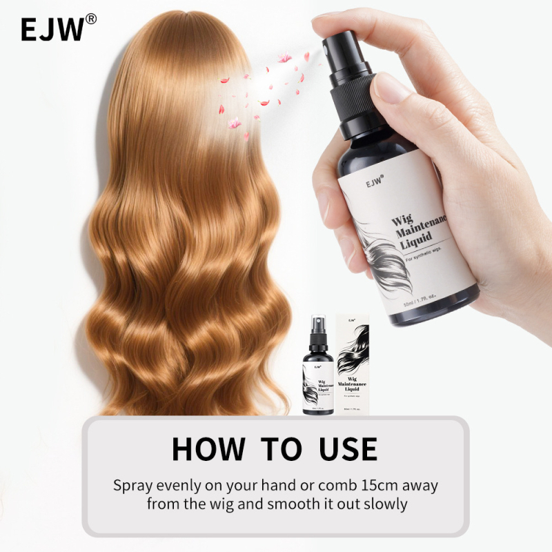Špeciálny ošetrovací roztok pre syntetické parochne: šampón, sprej na parochne, výživa vlasov, anti-frizz pre suché vlasy, 50 ml