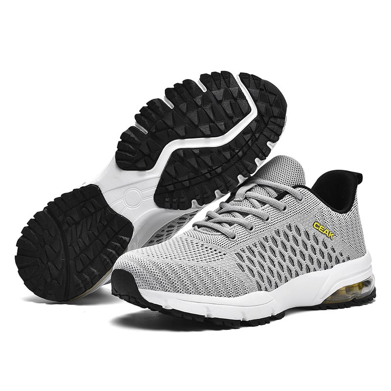 Férfi sportos-casual cipő, légpárnás talppal, Flyknit felsőrész, lélegző, könnyű, kopásálló, csúszásmentes