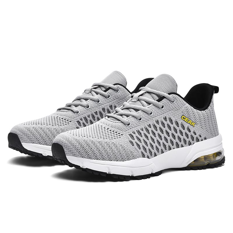 Férfi sportos-casual cipő, légpárnás talppal, Flyknit felsőrész, lélegző, könnyű, kopásálló, csúszásmentes