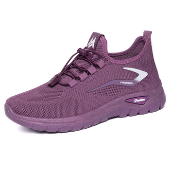 Pantofi casual pentru femei, plus size, culoare solidă, pantofi sport de exterior, flywoven