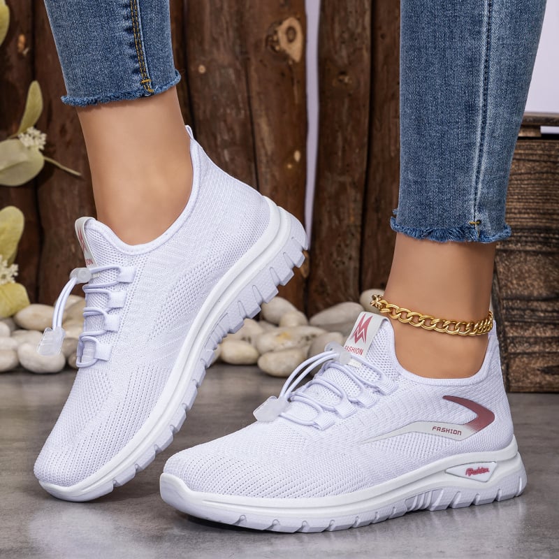 Pantofi casual pentru femei, plus size, culoare solidă, pantofi sport de exterior, flywoven