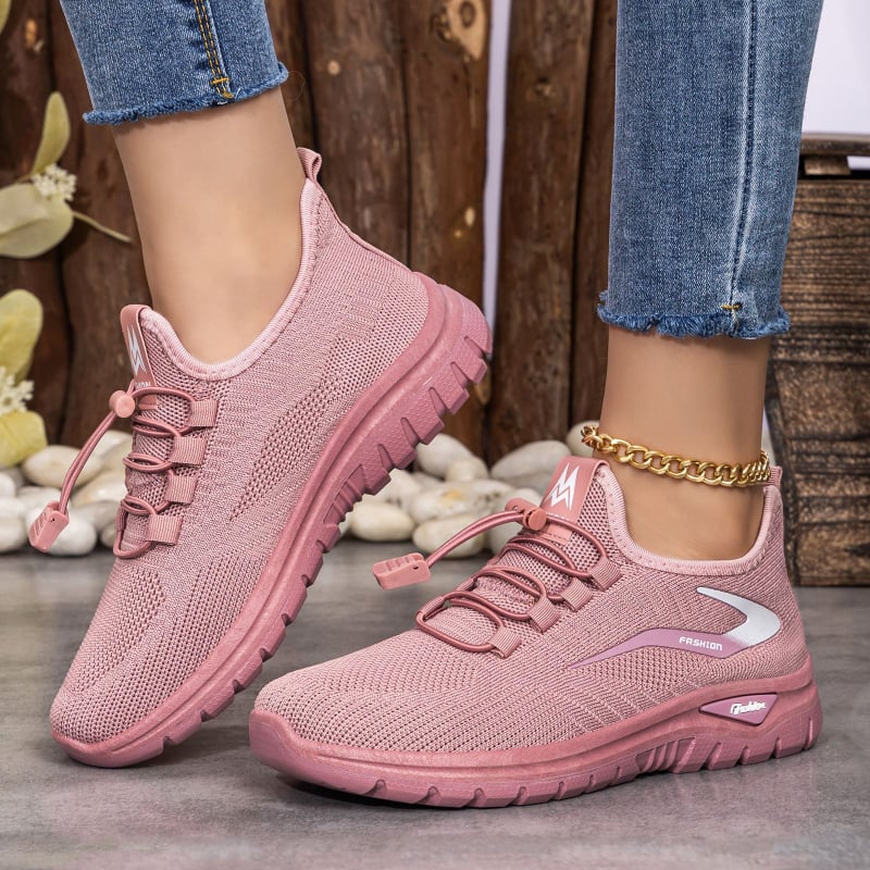 Pantofi casual pentru femei, plus size, culoare solidă, pantofi sport de exterior, flywoven