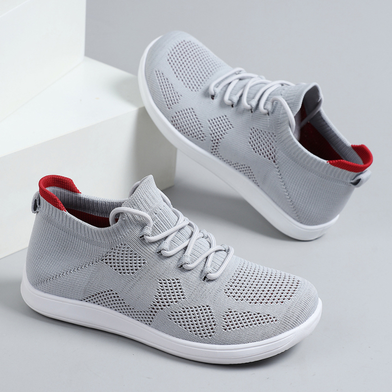 Pantofi de alergare femei, plasă Fly-Knit respirabilă, talpă plată, ușori