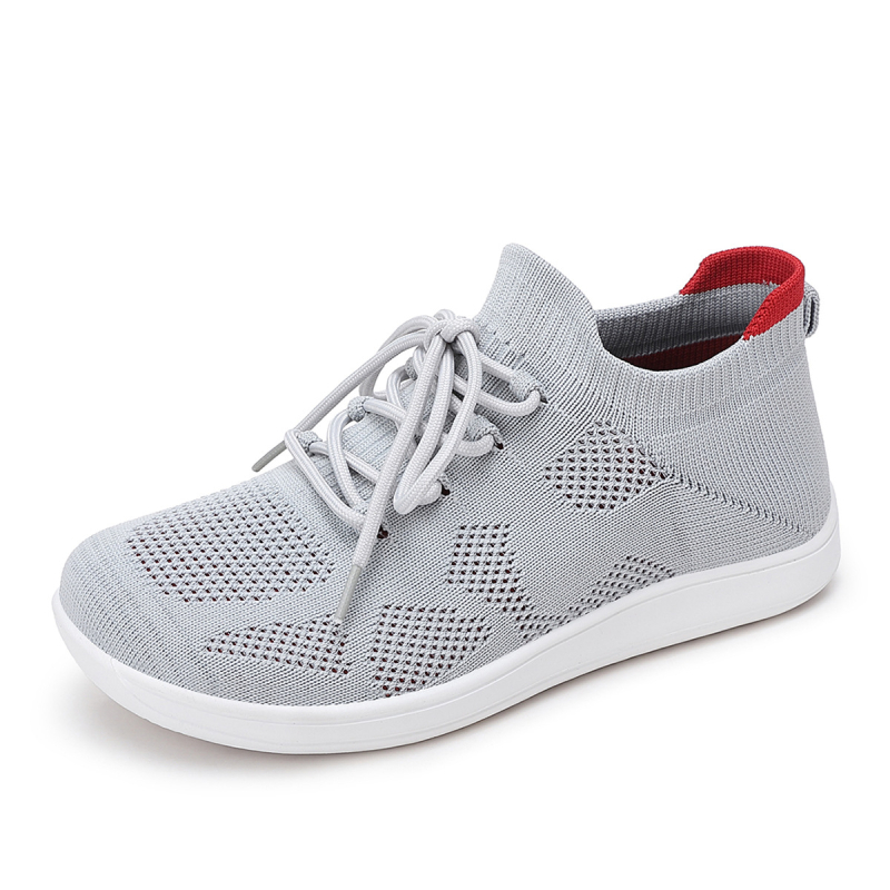 Pantofi de alergare femei, plasă Fly-Knit respirabilă, talpă plată, ușori