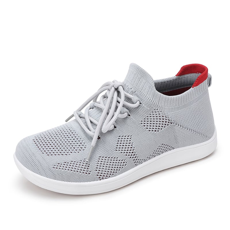 Pantofi de alergare femei, plasă Fly-Knit respirabilă, talpă plată, ușori
