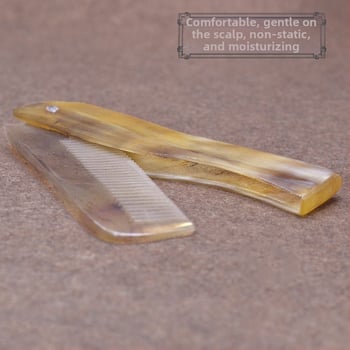 Sklopivi češalj od roga vola, putni, mali masažni i za šminkanje, duljina 15–20 cm