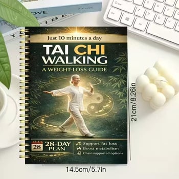 Sprievodca chudnutím Tai Chi chôdzou: 28-dňový plán s možnosťou podpory stoličkou, spirálový zošit