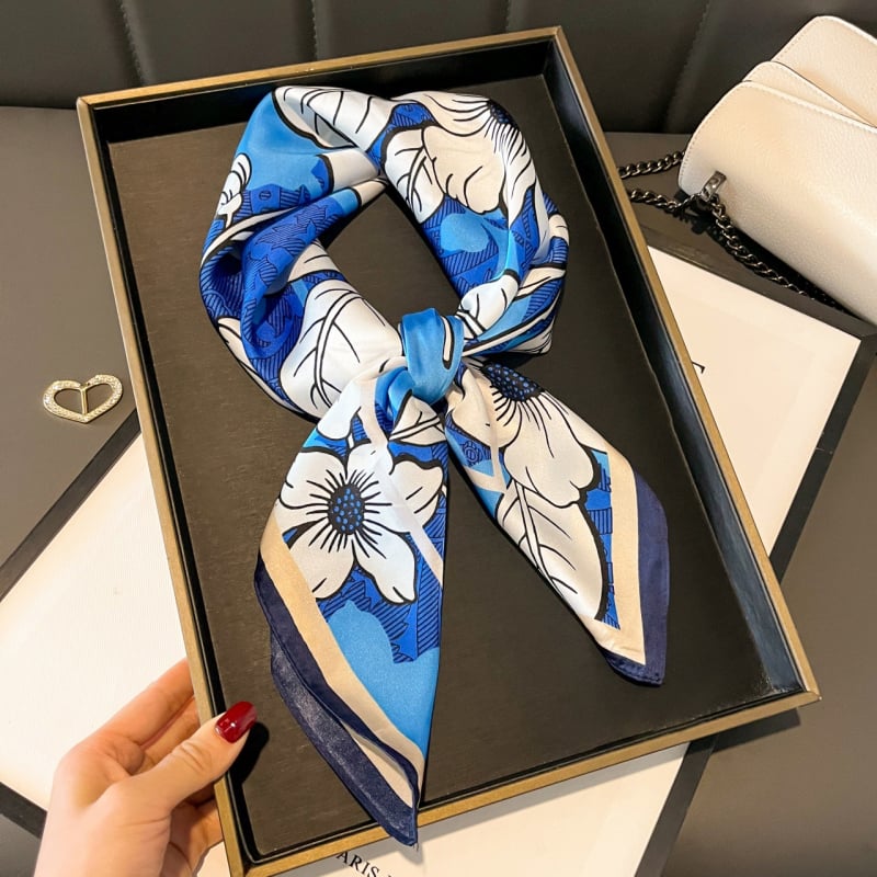 70×70 cm poliészter négyszögletes sál nőknek, tavaszi divat kiegészítő, könnyű és sokoldalú nyak Kendő