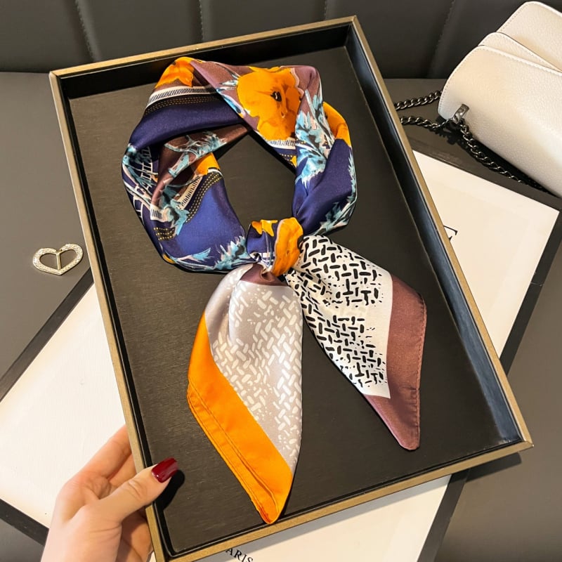 70×70 cm poliészter négyszögletes sál nőknek, tavaszi divat kiegészítő, könnyű és sokoldalú nyak Kendő
