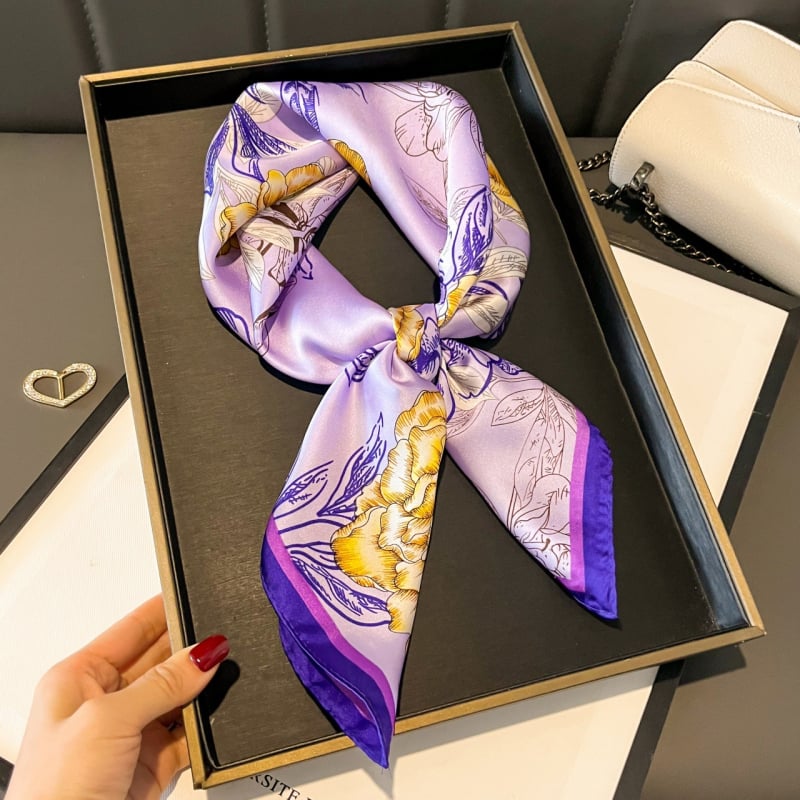 70×70 cm poliészter négyszögletes sál nőknek, tavaszi divat kiegészítő, könnyű és sokoldalú nyak Kendő