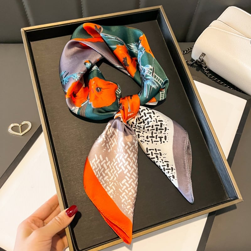70×70 cm poliészter négyszögletes sál nőknek, tavaszi divat kiegészítő, könnyű és sokoldalú nyak Kendő