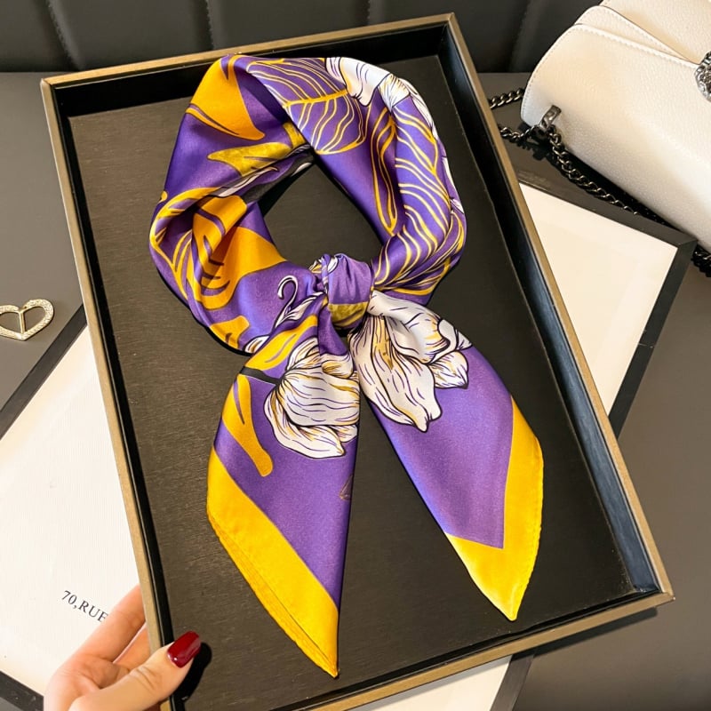 70×70 cm poliészter négyszögletes sál nőknek, tavaszi divat kiegészítő, könnyű és sokoldalú nyak Kendő