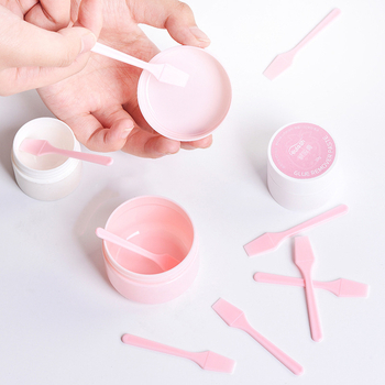 Linguriță de machiaj din plastic, 62 mm, spatulă mică pentru dozare, cupă pentru creme și unguente, linguriță pentru cremă de ochi, 100 buc.