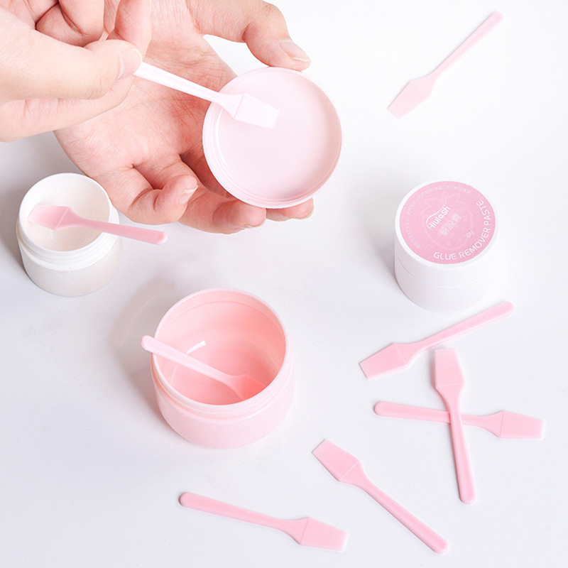 Linguriță de machiaj din plastic, 62 mm, spatulă mică pentru dozare, cupă pentru creme și unguente, linguriță pentru cremă de ochi, 100 buc.