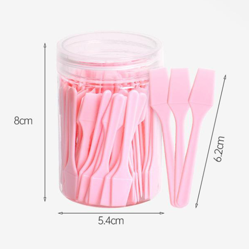 Linguriță de machiaj din plastic, 62 mm, spatulă mică pentru dozare, cupă pentru creme și unguente, linguriță pentru cremă de ochi, 100 buc.