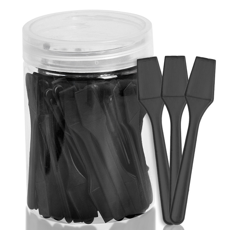 Linguriță de machiaj din plastic, 62 mm, spatulă mică pentru dozare, cupă pentru creme și unguente, linguriță pentru cremă de ochi, 100 buc.