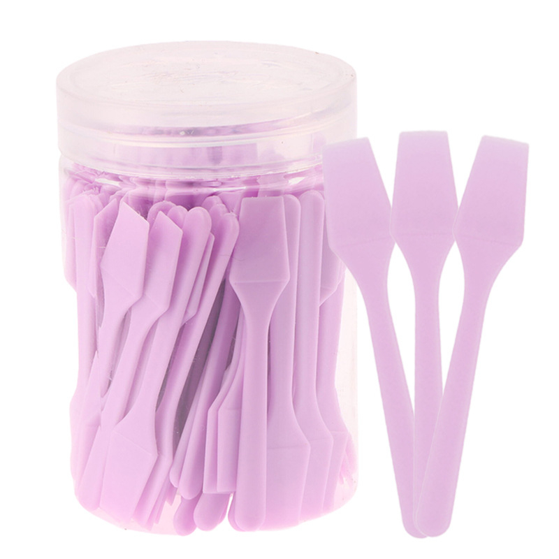 Linguriță de machiaj din plastic, 62 mm, spatulă mică pentru dozare, cupă pentru creme și unguente, linguriță pentru cremă de ochi, 100 buc.