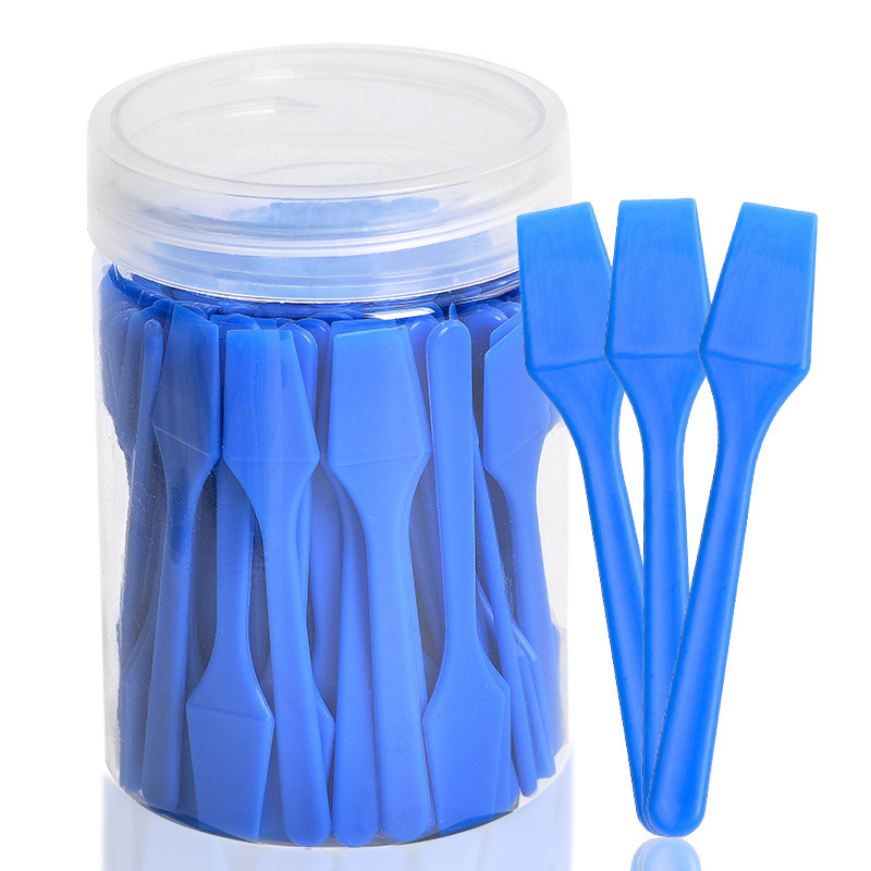 Linguriță de machiaj din plastic, 62 mm, spatulă mică pentru dozare, cupă pentru creme și unguente, linguriță pentru cremă de ochi, 100 buc.