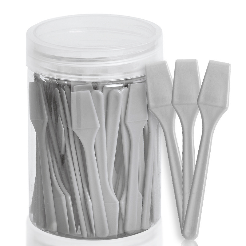 Linguriță de machiaj din plastic, 62 mm, spatulă mică pentru dozare, cupă pentru creme și unguente, linguriță pentru cremă de ochi, 100 buc.