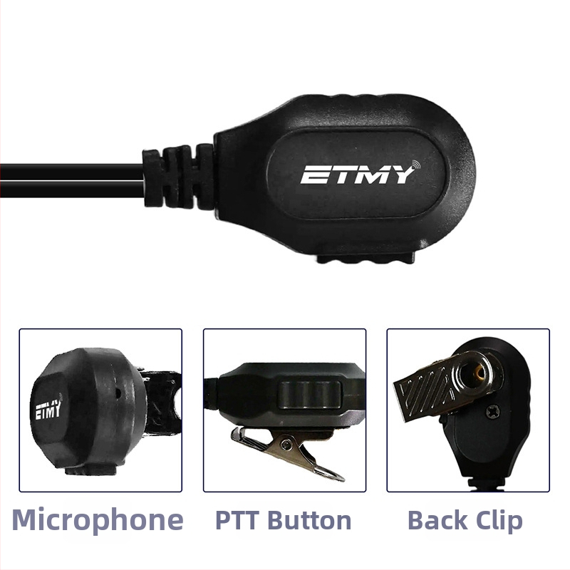 BF888S, UV5R, UV-9R, TC-510 adaptér pre K-type hexagonálne PTT slúchadlo
