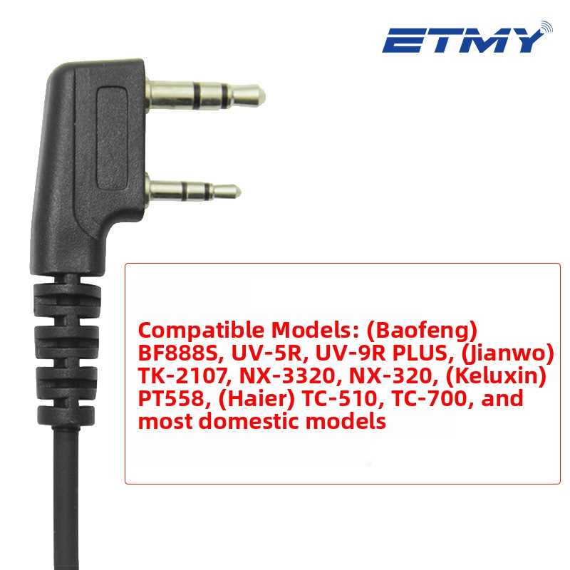 BF888S, UV5R, UV-9R, TC-510 adaptér pre K-type hexagonálne PTT slúchadlo