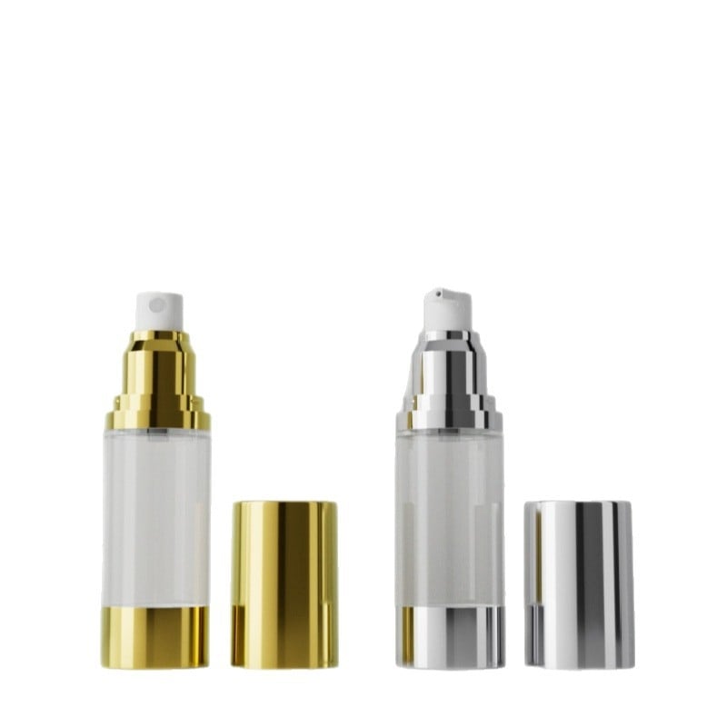 15–50 ml вакуумно шише за лосион с дозатор, прозрачно цилиндрично електроплатирано шише, фин спрей за тоник и есенция