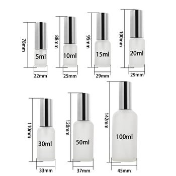 Матово стъклено шише за етерично масло, 5–100 ml, пръскалка, пробник парфюм