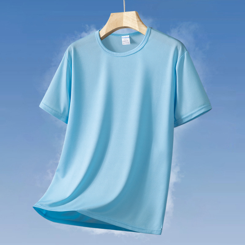 Ανδρική κοντομάνικη T‑shirt με στρογγυλό λαιμό, γρήγορο στέγνωμα, διαπνέουσα, μονόχρωμη, χαλαρή εφαρμογή, με λογότυπο
