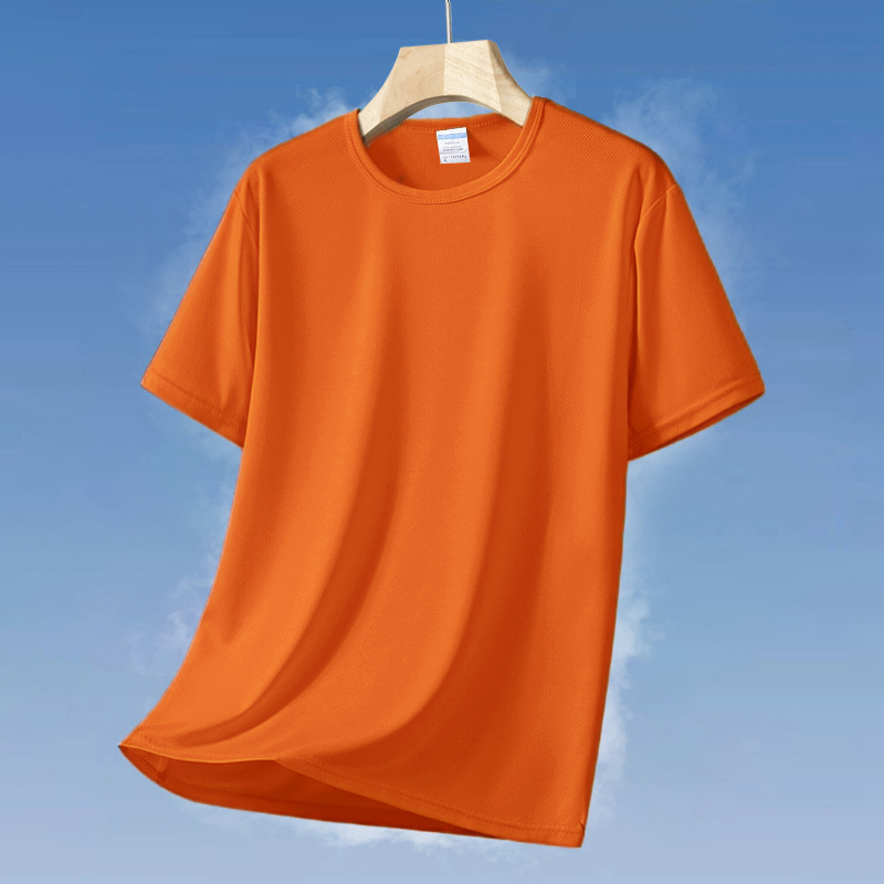 Ανδρική κοντομάνικη T‑shirt με στρογγυλό λαιμό, γρήγορο στέγνωμα, διαπνέουσα, μονόχρωμη, χαλαρή εφαρμογή, με λογότυπο