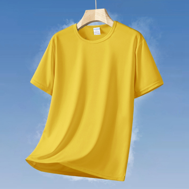Ανδρική κοντομάνικη T‑shirt με στρογγυλό λαιμό, γρήγορο στέγνωμα, διαπνέουσα, μονόχρωμη, χαλαρή εφαρμογή, με λογότυπο