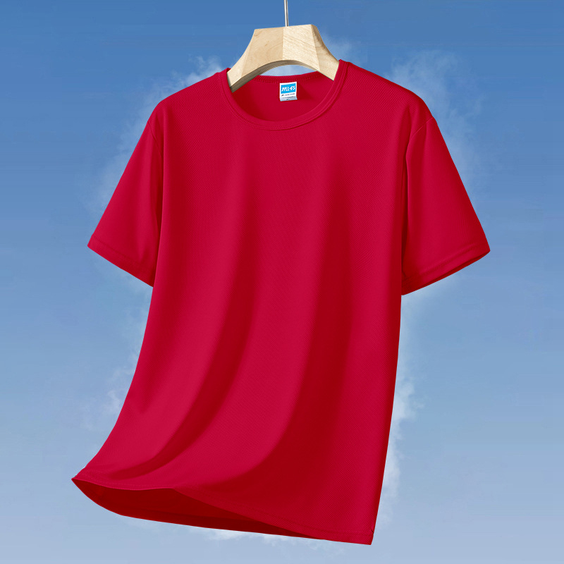 Ανδρική κοντομάνικη T‑shirt με στρογγυλό λαιμό, γρήγορο στέγνωμα, διαπνέουσα, μονόχρωμη, χαλαρή εφαρμογή, με λογότυπο