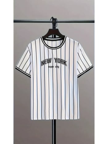 Ανδρική καλοκαιρινή T‑shirt με στρογυλή λαιμόκοψη, 3D ψηφιακή εκτύπωση, κοντά μανίκια, αναπνεύσιμο πολυεστέρας
