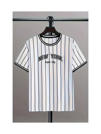 Ανδρική καλοκαιρινή T‑shirt με στρογυλή λαιμόκοψη, 3D ψηφιακή εκτύπωση, κοντά μανίκια, αναπνεύσιμο πολυεστέρας