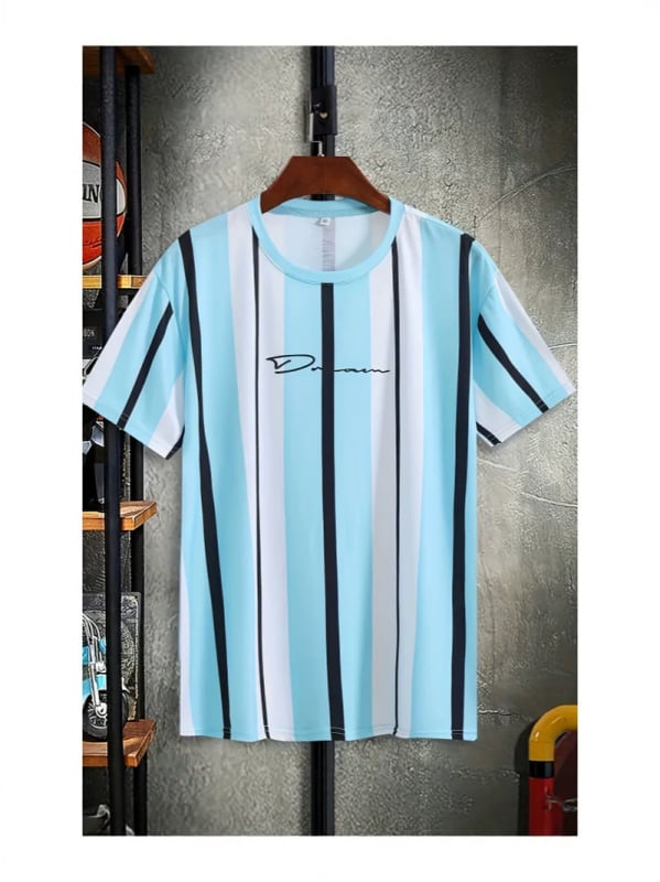 Ανδρική καλοκαιρινή T‑shirt με στρογυλή λαιμόκοψη, 3D ψηφιακή εκτύπωση, κοντά μανίκια, αναπνεύσιμο πολυεστέρας