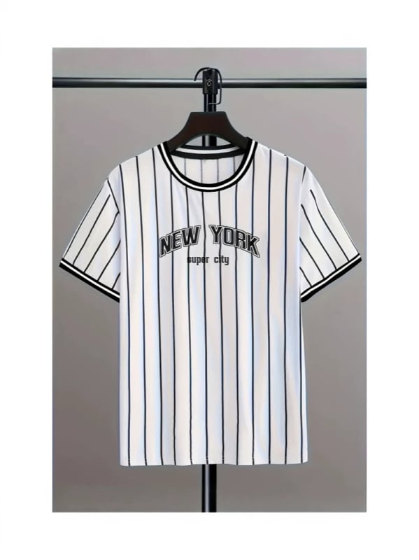 Ανδρική καλοκαιρινή T‑shirt με στρογυλή λαιμόκοψη, 3D ψηφιακή εκτύπωση, κοντά μανίκια, αναπνεύσιμο πολυεστέρας