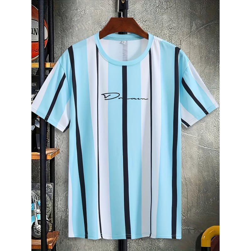 Ανδρική καλοκαιρινή T‑shirt με στρογυλή λαιμόκοψη, 3D ψηφιακή εκτύπωση, κοντά μανίκια, αναπνεύσιμο πολυεστέρας