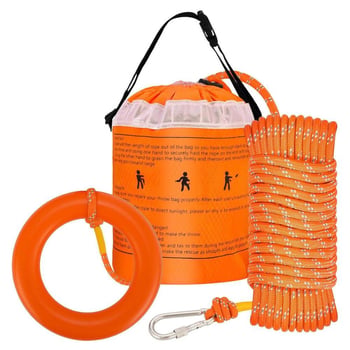 Geantă de aruncare pentru salvare, portabilă, cu funie din nylon de 8 mm, 15 m, plutitoare, pentru caiac și activități în aer liber