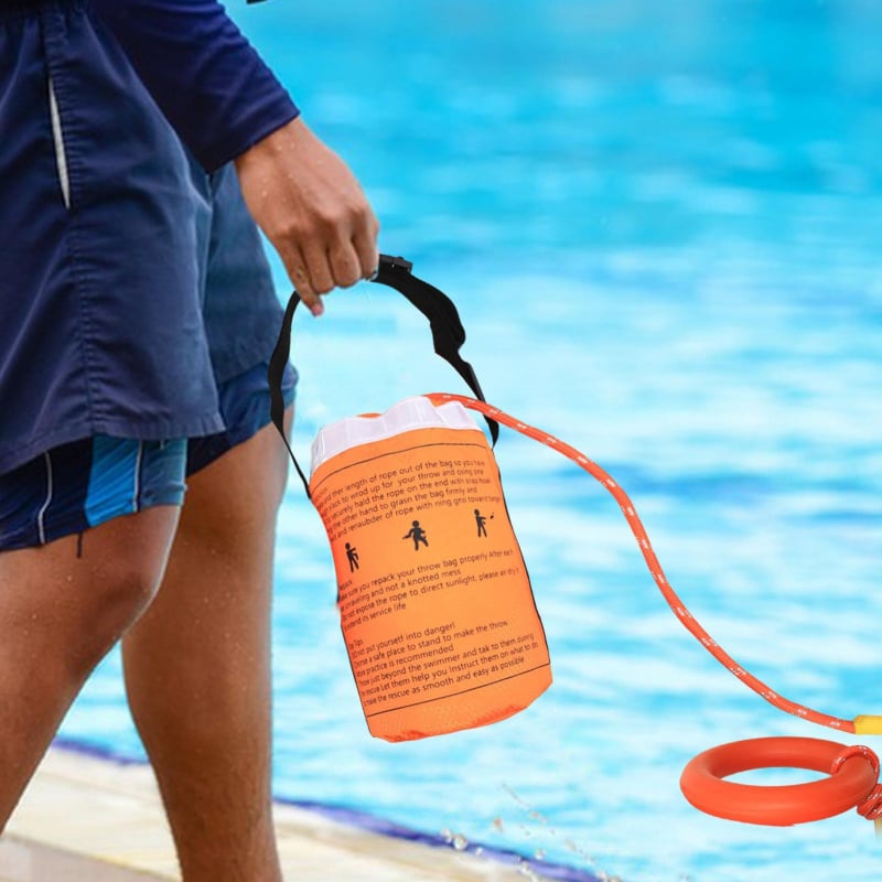 Geantă de aruncare pentru salvare, portabilă, cu funie din nylon de 8 mm, 15 m, plutitoare, pentru caiac și activități în aer liber